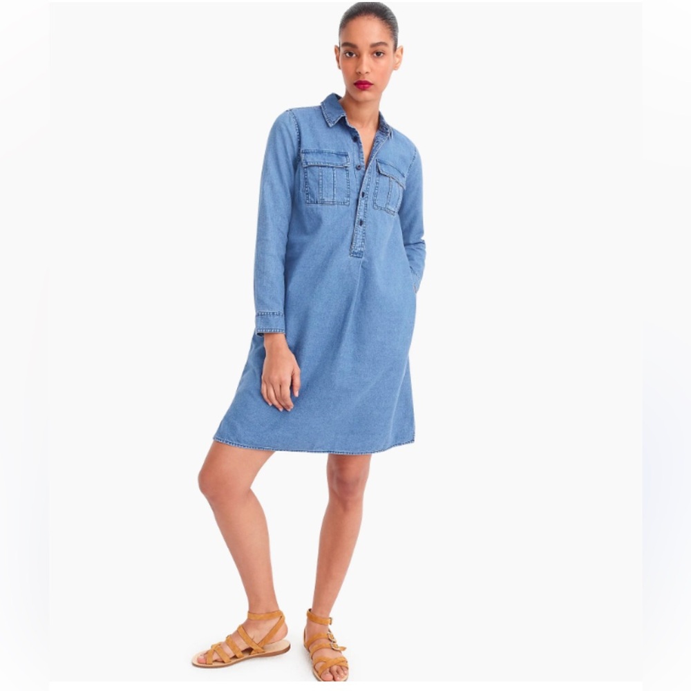 J. Crew Drapey Chambray Shirt Dress